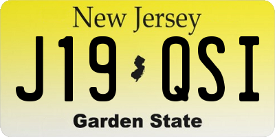 NJ license plate J19QSI