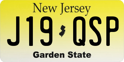 NJ license plate J19QSP