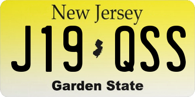 NJ license plate J19QSS