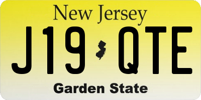 NJ license plate J19QTE