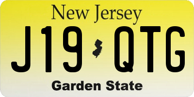 NJ license plate J19QTG