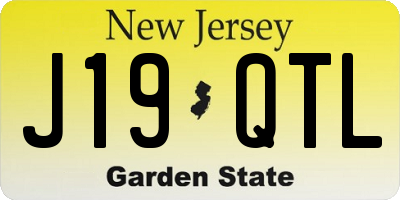 NJ license plate J19QTL