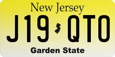 NJ license plate J19QTO