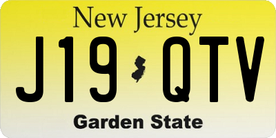 NJ license plate J19QTV