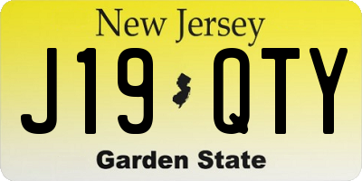 NJ license plate J19QTY