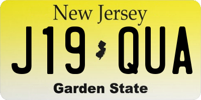 NJ license plate J19QUA