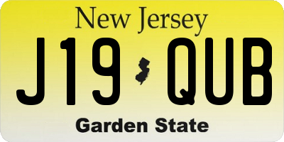 NJ license plate J19QUB