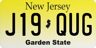 NJ license plate J19QUG