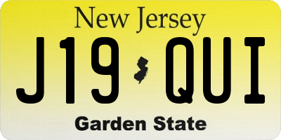 NJ license plate J19QUI