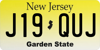 NJ license plate J19QUJ