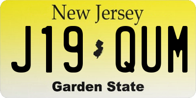 NJ license plate J19QUM