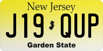 NJ license plate J19QUP