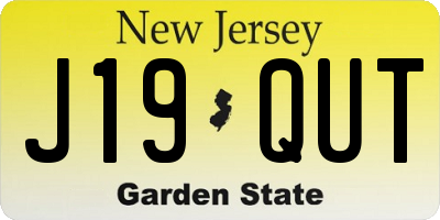 NJ license plate J19QUT