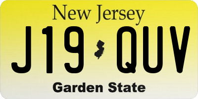 NJ license plate J19QUV