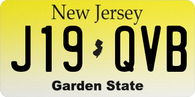 NJ license plate J19QVB