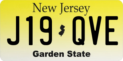 NJ license plate J19QVE