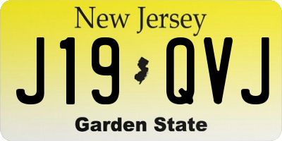 NJ license plate J19QVJ