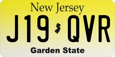 NJ license plate J19QVR