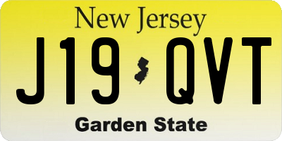 NJ license plate J19QVT