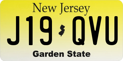 NJ license plate J19QVU