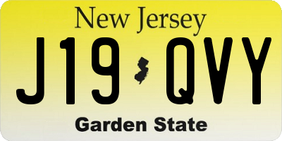 NJ license plate J19QVY