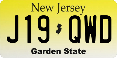 NJ license plate J19QWD