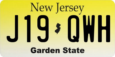 NJ license plate J19QWH