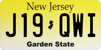 NJ license plate J19QWI