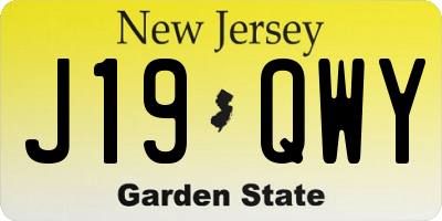 NJ license plate J19QWY