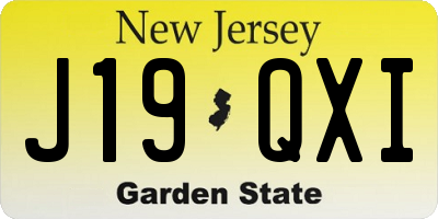 NJ license plate J19QXI