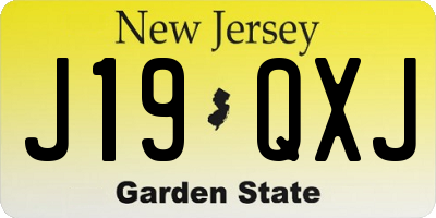 NJ license plate J19QXJ