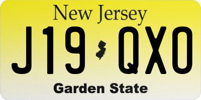 NJ license plate J19QXO