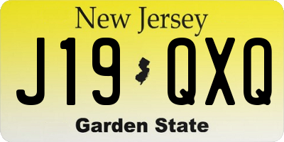 NJ license plate J19QXQ