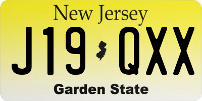 NJ license plate J19QXX