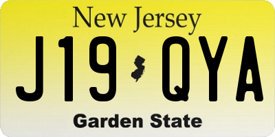 NJ license plate J19QYA