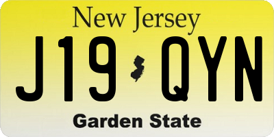NJ license plate J19QYN