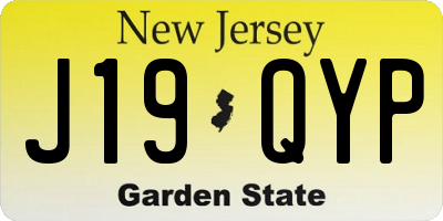 NJ license plate J19QYP