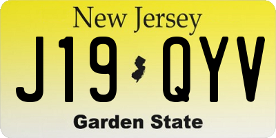 NJ license plate J19QYV