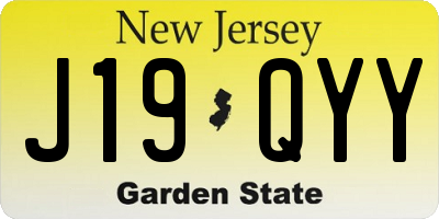 NJ license plate J19QYY