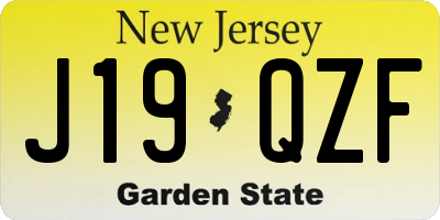 NJ license plate J19QZF