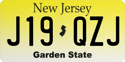 NJ license plate J19QZJ