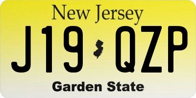 NJ license plate J19QZP