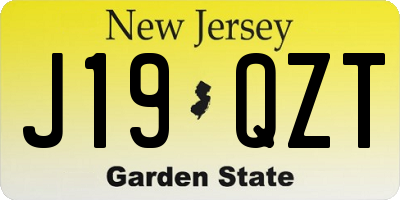 NJ license plate J19QZT