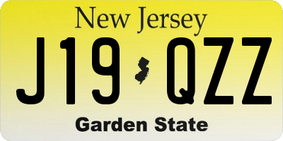 NJ license plate J19QZZ