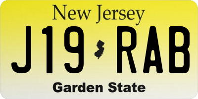 NJ license plate J19RAB