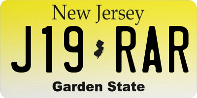 NJ license plate J19RAR