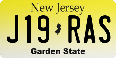 NJ license plate J19RAS
