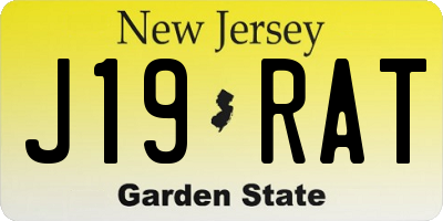 NJ license plate J19RAT