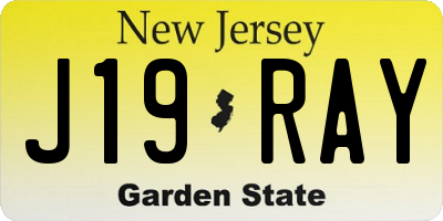 NJ license plate J19RAY