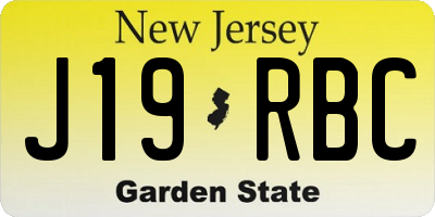 NJ license plate J19RBC